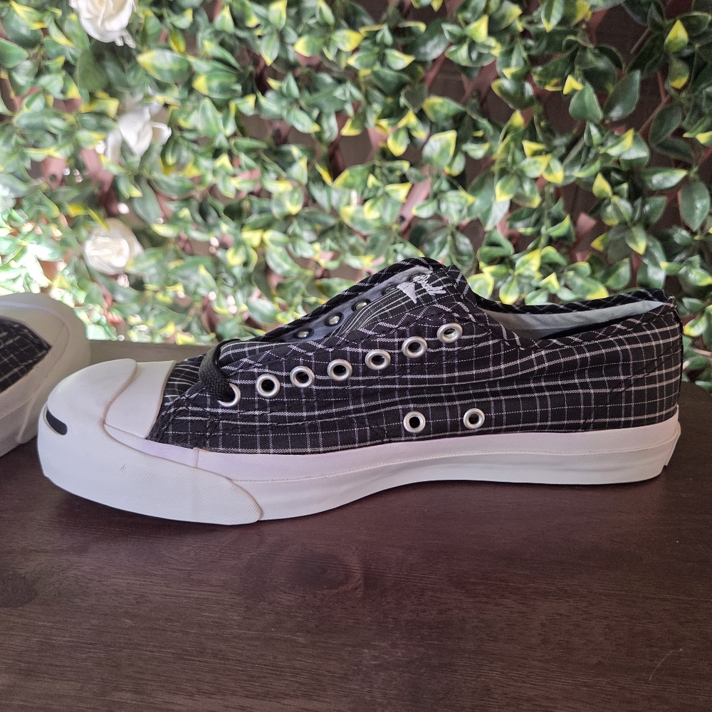 NWT Converse Jack Purcell Print Ox Black Plaid US Women's Sz 9.5 Men's 8 EU 41 - Picture 10 of 16